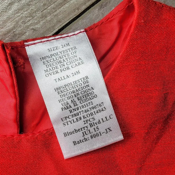 BLUEBERi boulevard Formal Red Polka Dot Tulle Girls Dress Size 24 Months NWOT - Picture 5 of 16